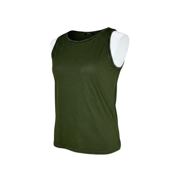 Sandro Paris Olive Green Sleeveless Stretch Basic Tank Top Size 2 - Picture 2 of 3